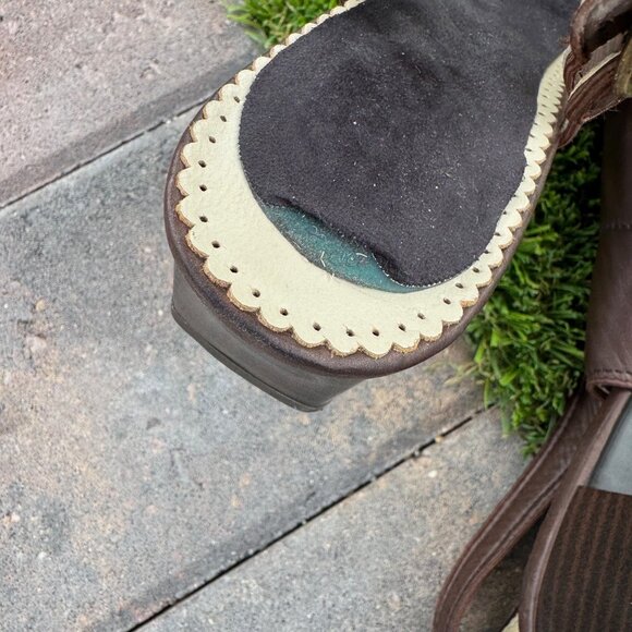 Ara Brown Leather Slingback Comfort Heels Cushioned Footbed Size 8 - Picture 6 of 8